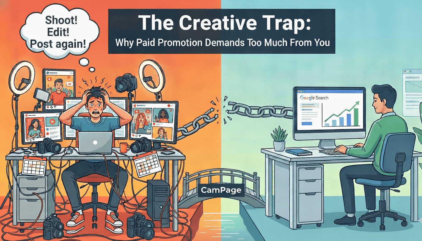 Google Ads vs social media promotion - the creative fatigue trap